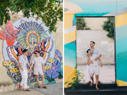 San Nicolaas Murals: A Vibrant Backdrop for Jeff and Jay’s Unforgettable Gay Engagement Shoot in Aruba