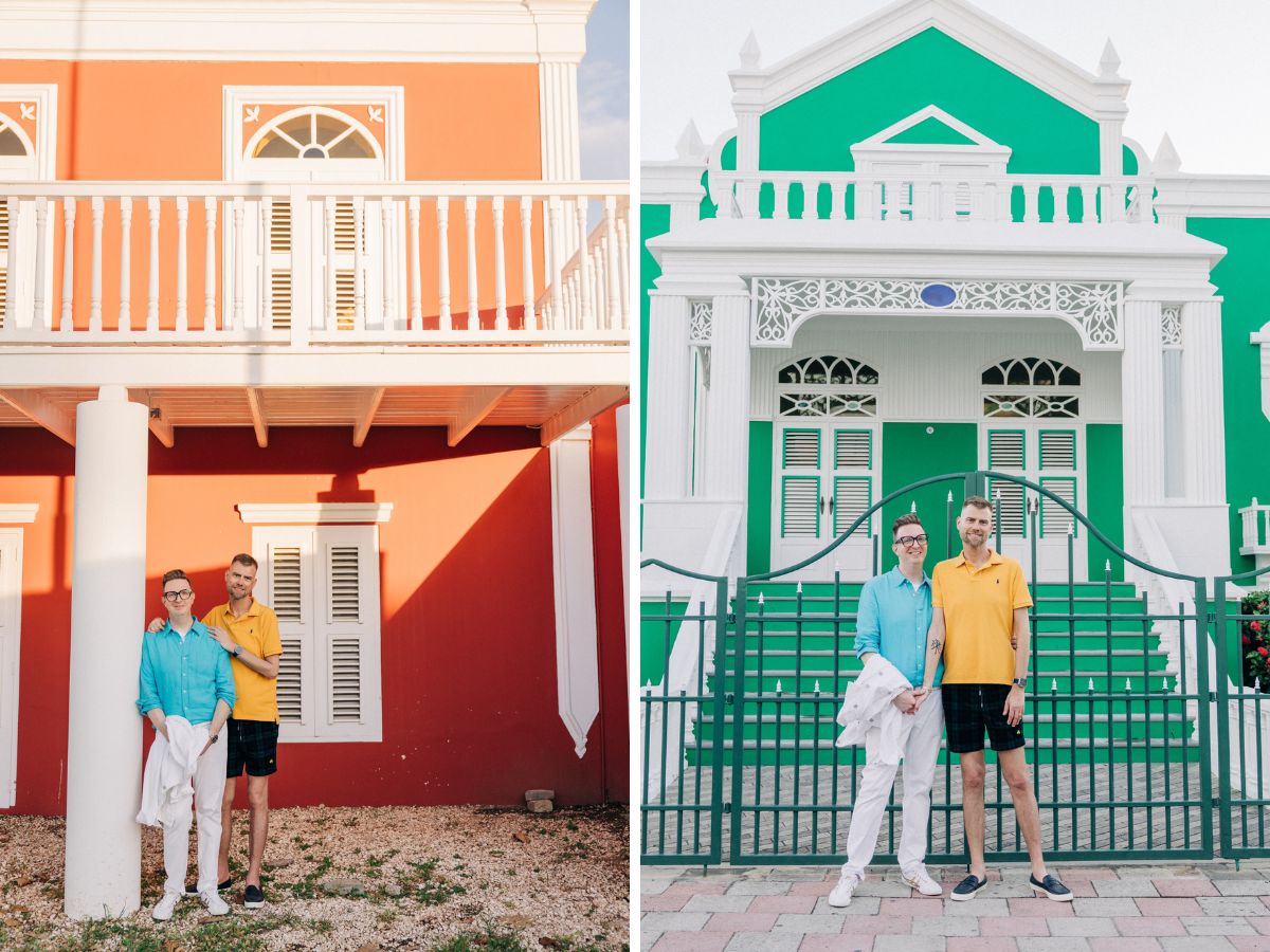Aruba-Gay-Couple-Photoshoot_-Why-Oranjestad-Is-the-Ultimate-Colorful-Backdrop-10 Aruba Gay Couple Photoshoot: Why Oranjestad Is the Ultimate Colorful Backdrop Engagement