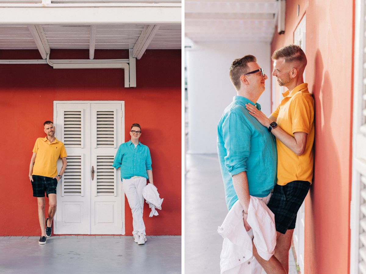 Aruba-Gay-Couple-Photoshoot_-Why-Oranjestad-Is-the-Ultimate-Colorful-Backdrop-6 Aruba Gay Couple Photoshoot: Why Oranjestad Is the Ultimate Colorful Backdrop Engagement